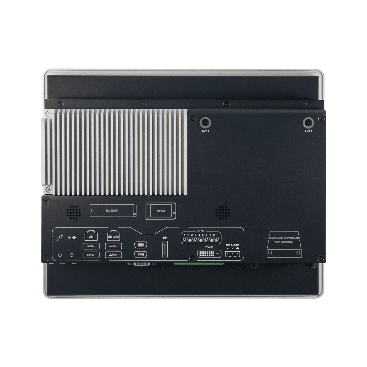 ARBOR iTC-1121R/1150R/1170R pramoninis neventiliuojamas panelinis kompiuteris su Intel Elkhart Lake procesoriumi 2