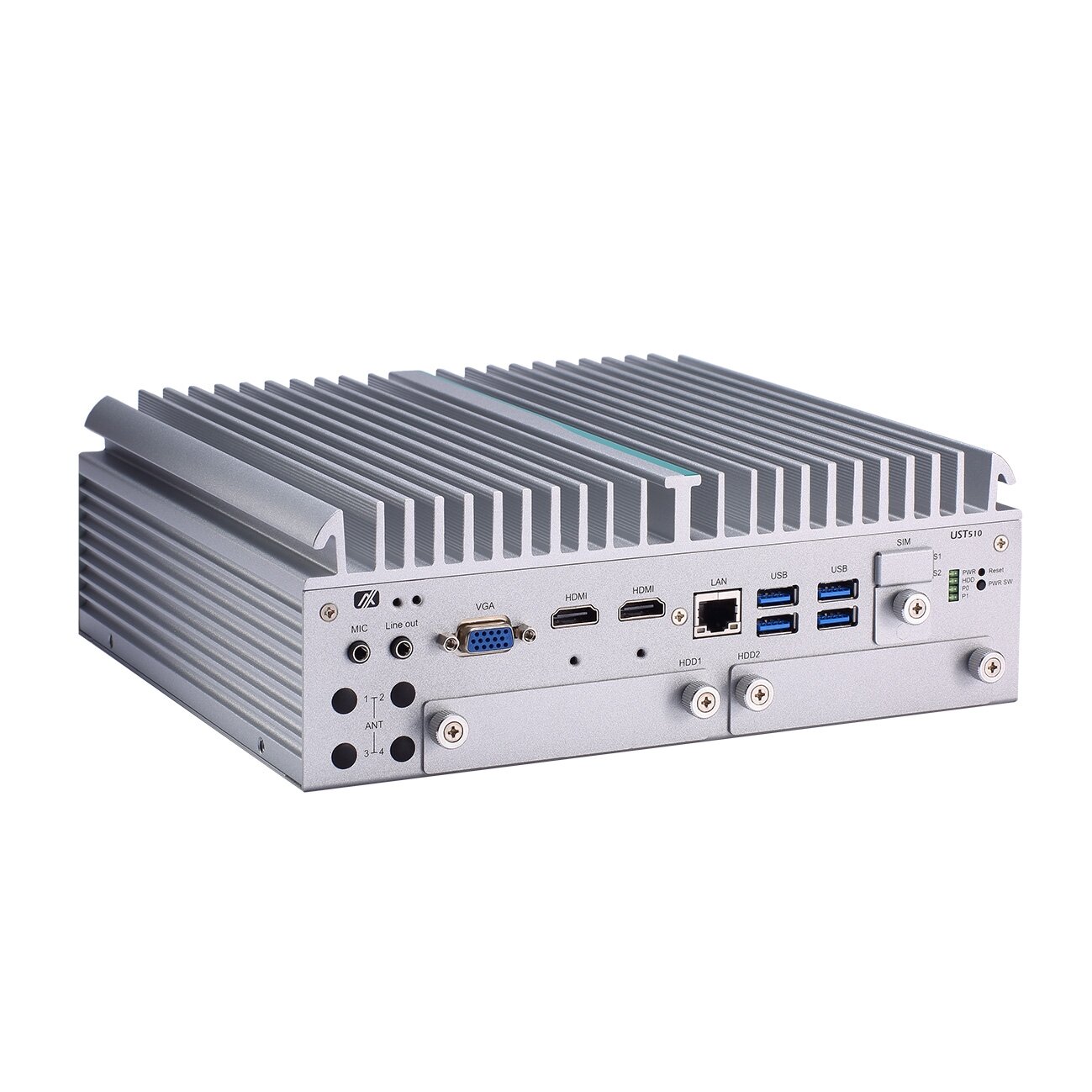Axiomtek UST510-52B-FL – įterptinis (embedded) nevetiliuojamas kompiuteris su 9/8 kartos Intel Core i7/i5/i3, Celeron, Pentium ir Xeon procesoriumi 1
