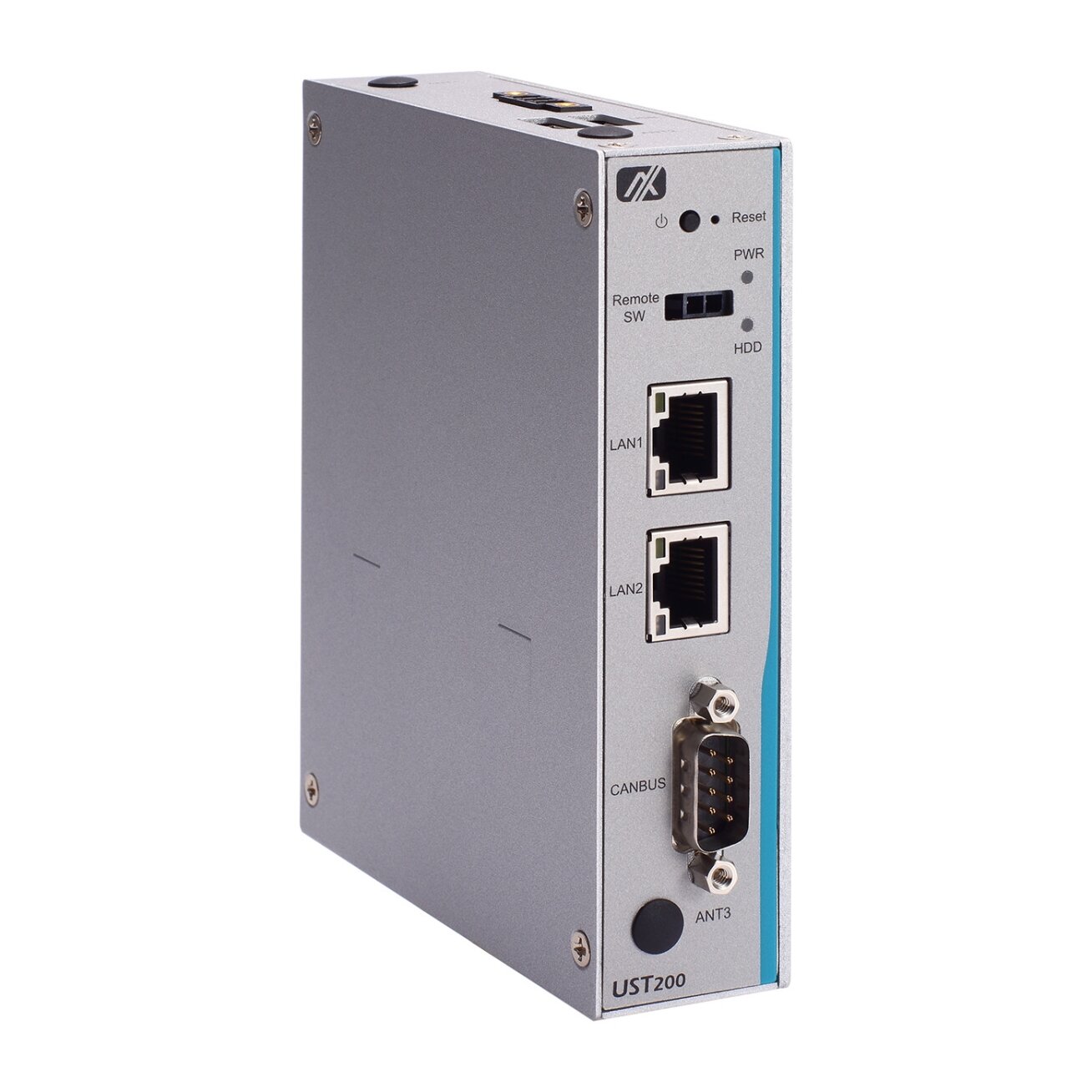 Axiomtek UST200-83H-FL – tvirtas ir kompaktiškas ant DIN bėgelio montuojamas įterptinis (embedded) nevetiliuojamas kompiuterissu Intel Atom x5-E3930 procesoriumi