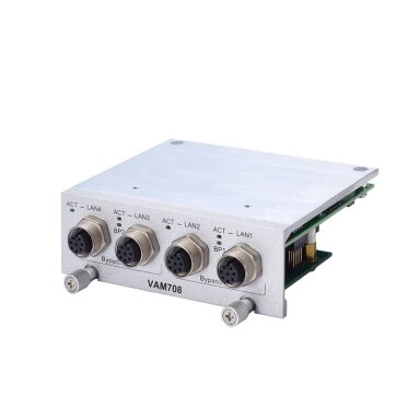 Axiomtek VAM708 – papildomas modulis su 4 M12 A kodavimo GbE LAN prievadais