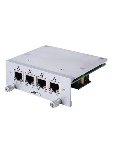 Axiomtek VAM702/VAM703 – Value-added Module with 4 RJ-45 GbE LAN Ports (PoE Optional) Axiomtek VAM702/VAM703 – Value-added Module with 4 RJ-45 GbE LAN Ports (PoE Optional)