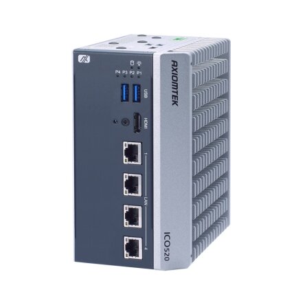 Axiomtek ICO520 – ant DIN bėgelio montuojamas įterptinis (embedded) nevetiliuojamas kompiuteris su 12 kartos Intel Core i7/i5/i3 arba Celeron procesoriumi 1
