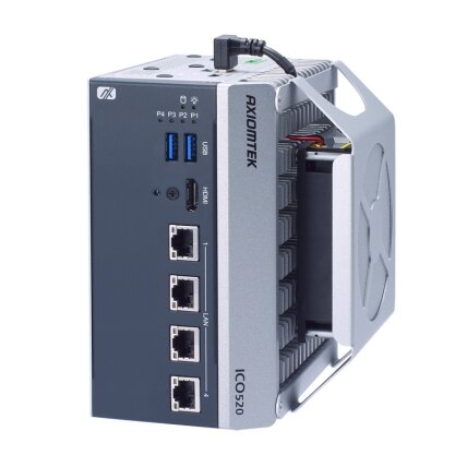 Axiomtek ICO520 – ant DIN bėgelio montuojamas įterptinis (embedded) nevetiliuojamas kompiuteris su 12 kartos Intel Core i7/i5/i3 arba Celeron procesoriumi 3