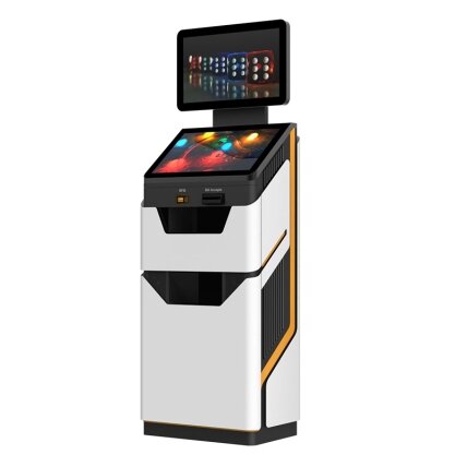 Axiomtek SSK722 – pritaikomas savitarnos terminalas (Self-Service Kiosk) su dviem 21.5" ekranais ir 12-os kartos Intel Core i7/i5/i3 arba Celeron procesoriumi 1