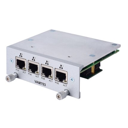 Axiomtek VAM702/VAM703 – papildomas modulis su 4 RJ-45 GbE LAN prievadais (PoE pasirenkamas) 1 Axiomtek VAM702/VAM703 – papildomas modulis su 4 RJ-45 GbE LAN prievadais (PoE pasirenkamas) 1