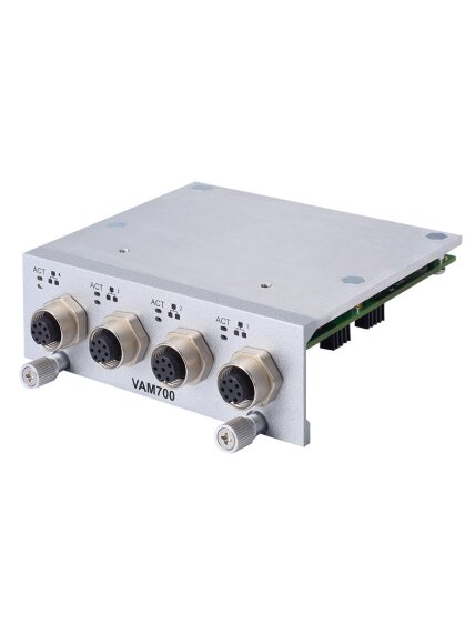 Axiomtek VAM700/VAM701 – Value-added Module with 4 M12 A-coded GbE LAN Ports (PoE Optional)