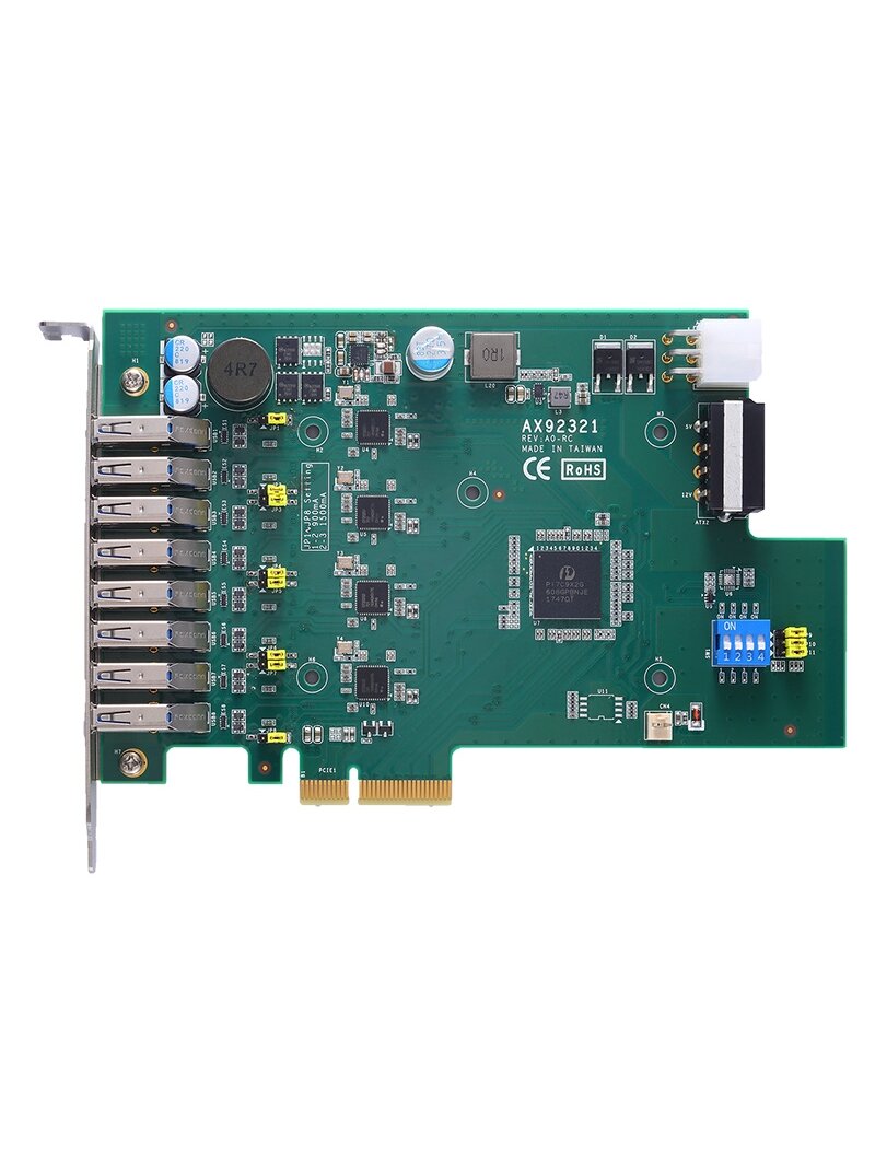 Axiomtek AX92321 – 4-port/8-port USB 3.0 PCI Express Card with 4 Independent Host Controllers Axiomtek AX92321 – 4-port/8-port USB 3.0 PCI Express Card with 4 Independent Host Controllers