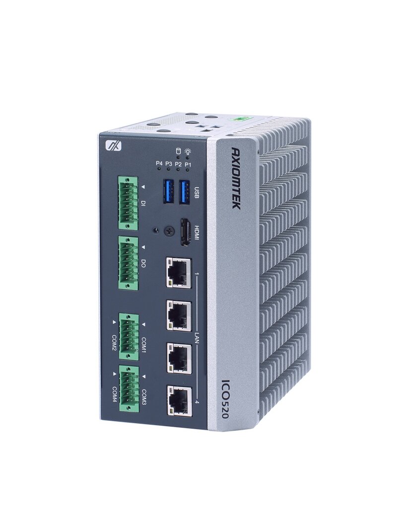 Axiomtek ICO520 – DIN-Rail Fanless Embedded System with 12th Gen Intel Core i7/i5/i3 or Celeron Processor