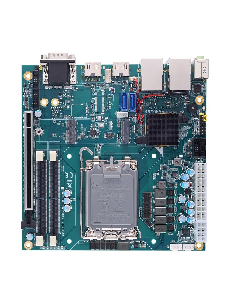 Axiomtek MANO566 – Mini-ITX SBC with LGA1700 Socket 14th/13th/12th Gen Intel Core Processor, Intel Q670E/R680E/H610E/H610 2