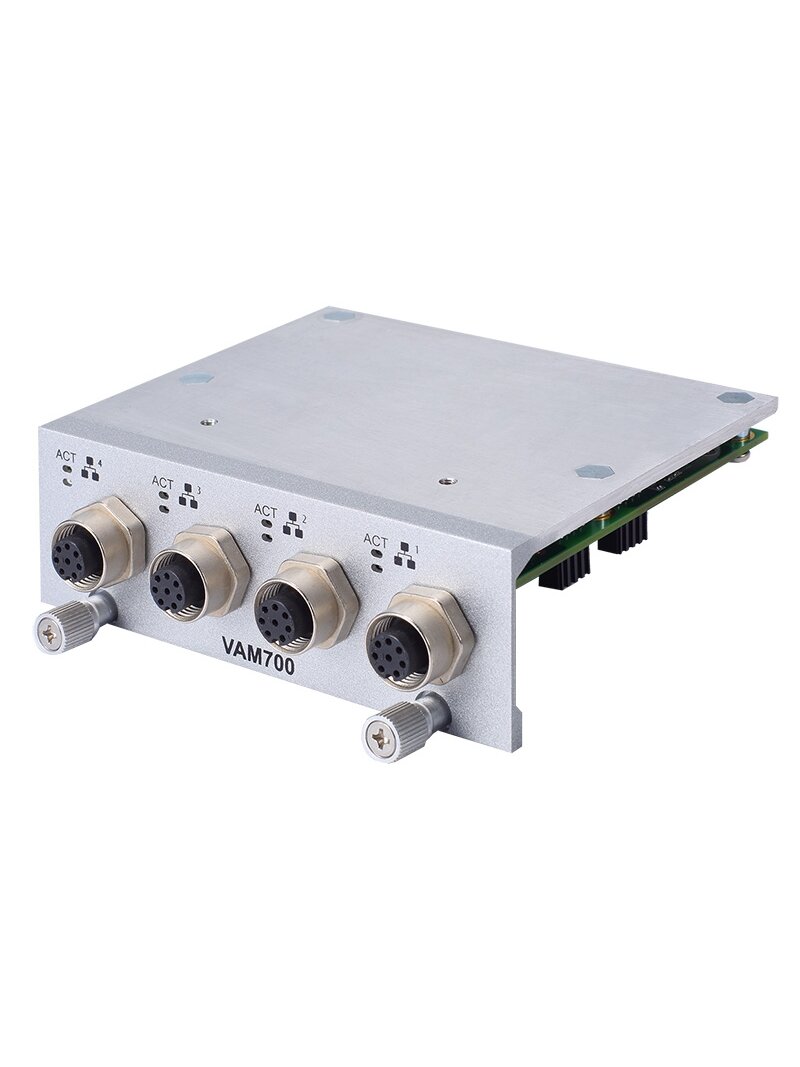 Axiomtek VAM700/VAM701 – Value-added Module with 4 M12 A-coded GbE LAN Ports (PoE Optional)