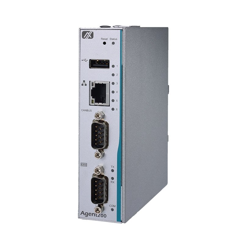 Axiomtek Agent200-FL-DC – RISC architektūros ant DIN bėgelio montuojamas įterptinis (embedded) nevetiliuojamas kompiuteris su i.MX 6UL procesoriumi