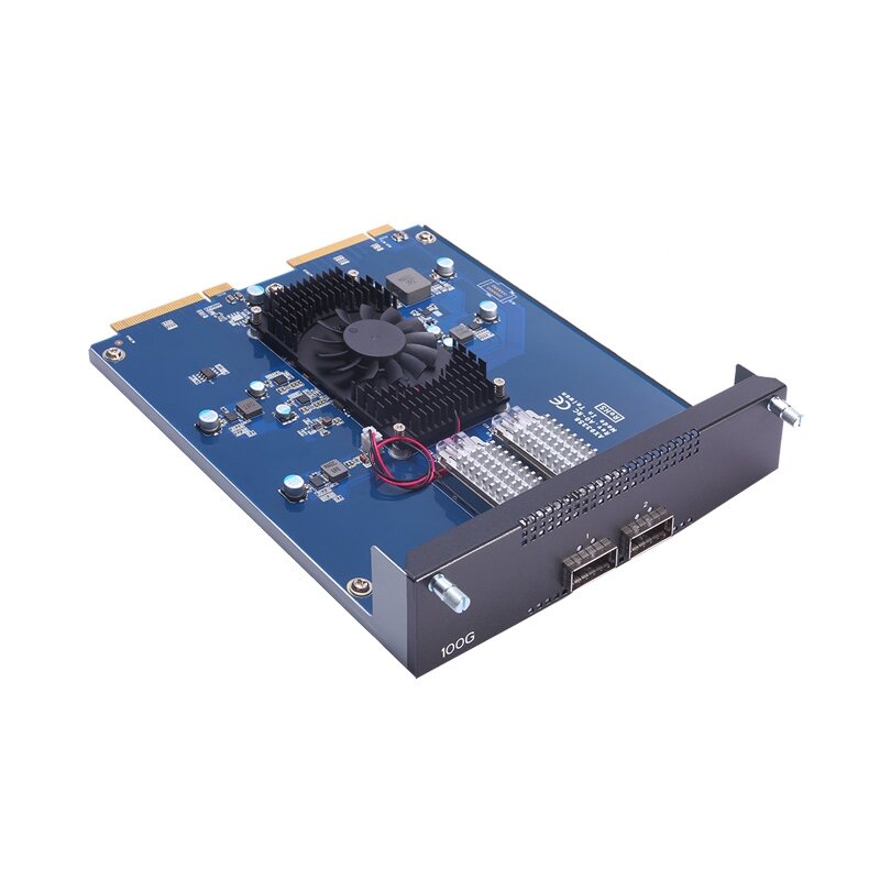 Axiomtek AX93358 – Dviejų prievadų 100 Gb/s QSFP28 Ethernet modulis su Intel E810