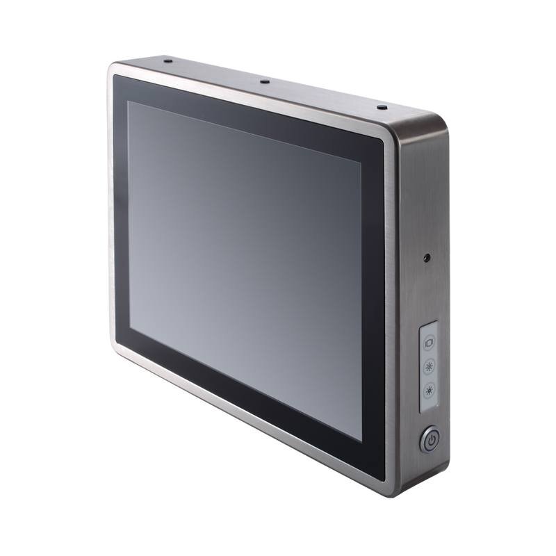 Axiomtek GOT817-834 – 17" SXGA TFT IP66 ir IP69K apsaugos klasių nerūdijančio plieno panelinis neventiliuojamas kompiuteris su PCT (arba rezistyviniu jutikliniu) ekranu su Intel Atom E3827 procesoriumi 2
