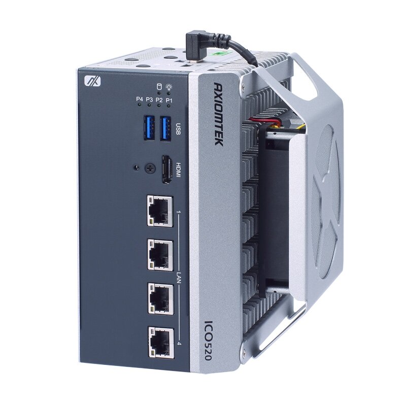 Axiomtek ICO520 – ant DIN bėgelio montuojamas įterptinis (embedded) nevetiliuojamas kompiuteris su 12 kartos Intel Core i7/i5/i3 arba Celeron procesoriumi 3