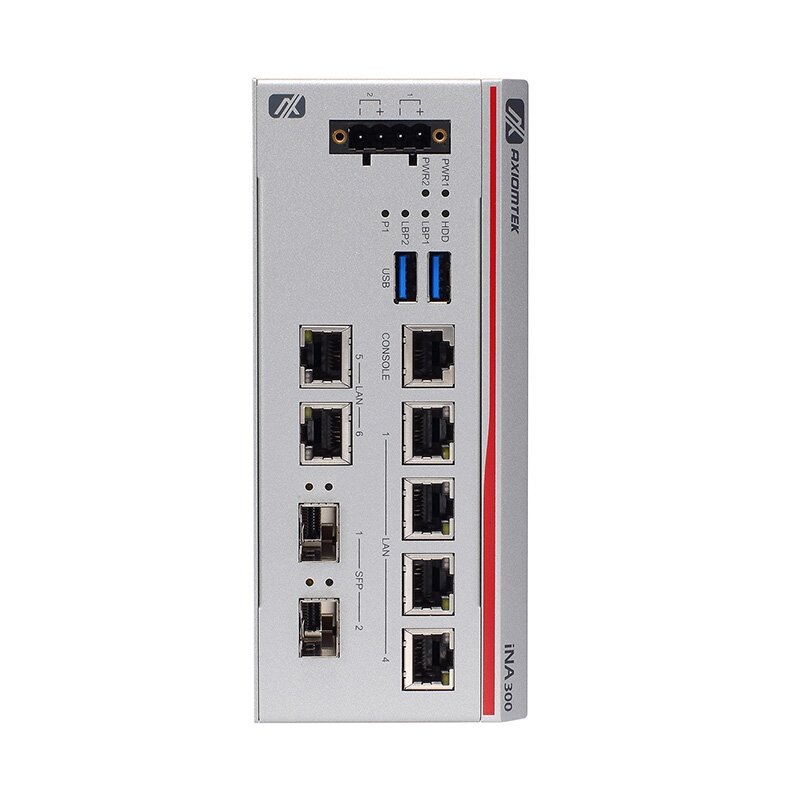 Axiomtek iNA300 – ant DIN bėgelio montuojamas kibernetinio saugumo Gateway su Intel Atom x7433RE procesoriumi 1