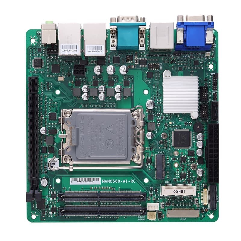 Axiomtek MANO560 – Mini-ITX SBC kompiuteris su 14/13/12 kartos Intel Core i9/i7/i5/i3 Pentium arba Celeron procesoriumi (LGA1700 lizdas)