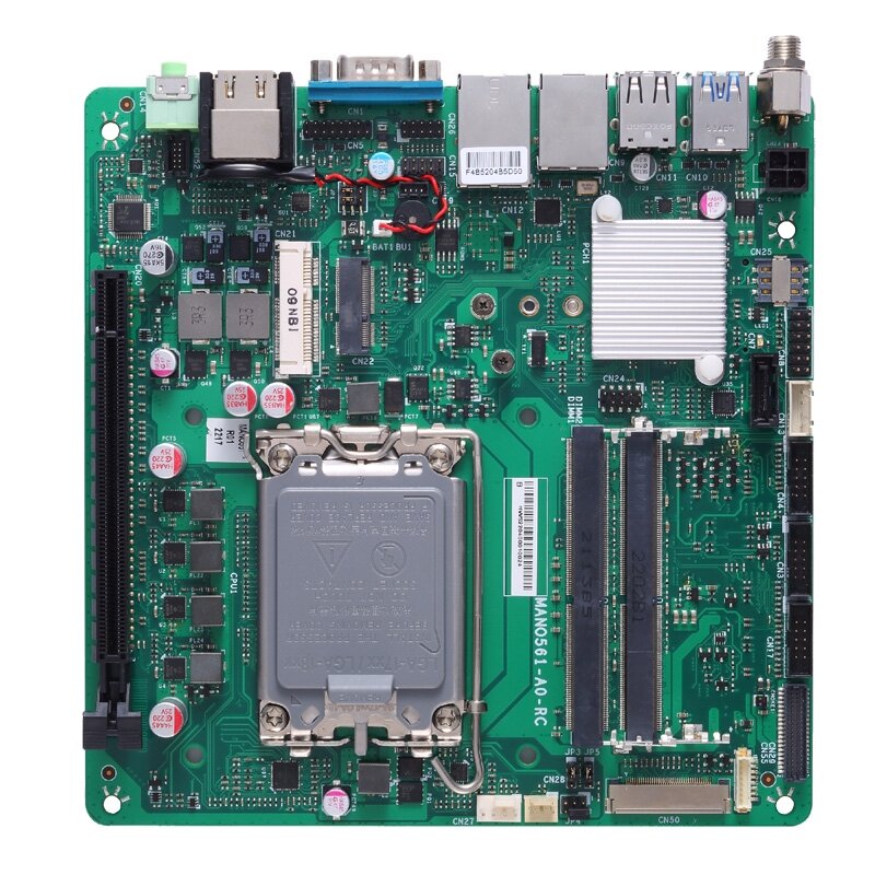 Axiomtek MANO561 – plona Mini-ITX SBC kompiuterio plokštė su 14/13/12 kartos Intel Core i9/i7/i5/i3, Pentium arba Celeron procesoriumi (LGA1700 lizdas)