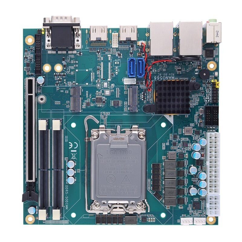 Axiomtek MANO566 – Mini-ITX SBC kompiuteris su 14/13/12 kartos Intel Core procesoriumi, Intel Q670E/R680E/H610E/H610 (LGA1700 lizdas) 2