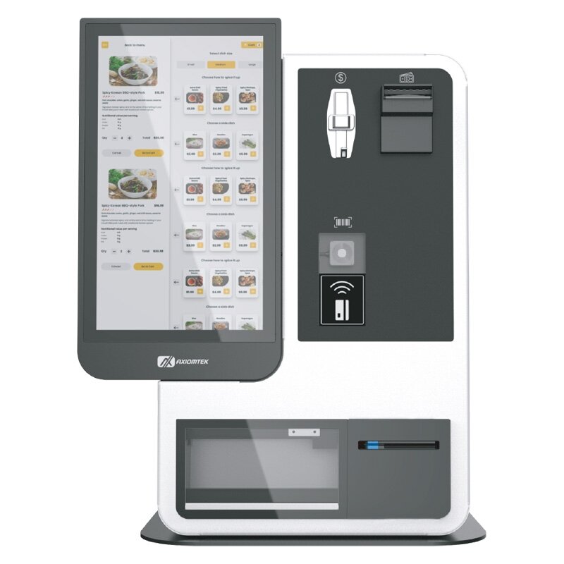 Axiomtek SSK721 – 21.5" savitarnos terminalas (Self-Service Kiosk) su 9/8 kartos Intel Core i7/i5/i3 procesoriumi