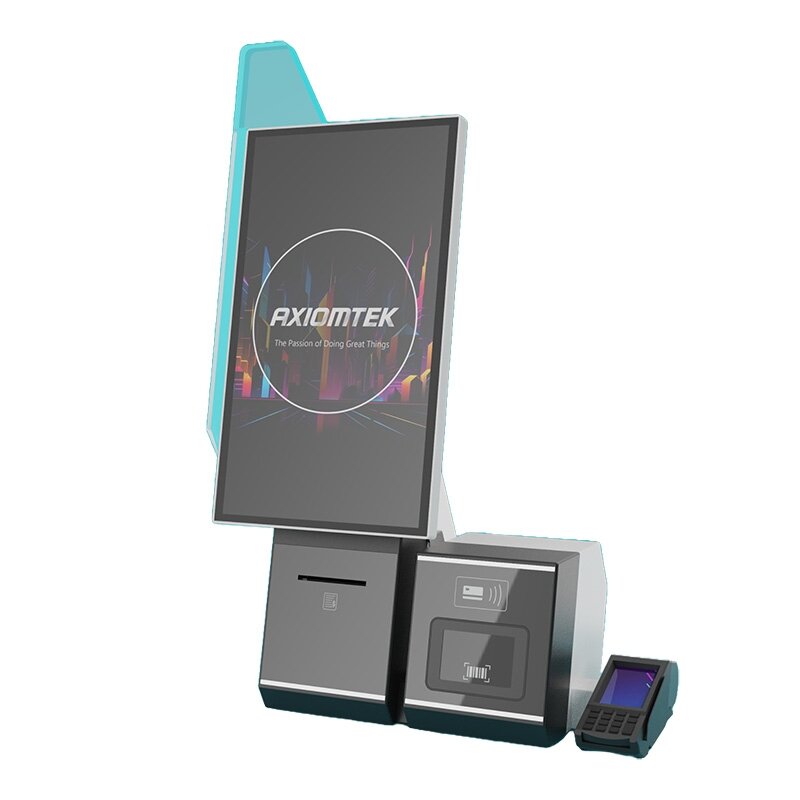 Axiomtek SSK724 – 15.6"/21.5" modulinis savitarnos terminalas (Self-Service Kiosk) su lanksčia periferinių įrenginių integracija ir mokėjimų grynaisiais bei negrynaisiais palaikymu 2