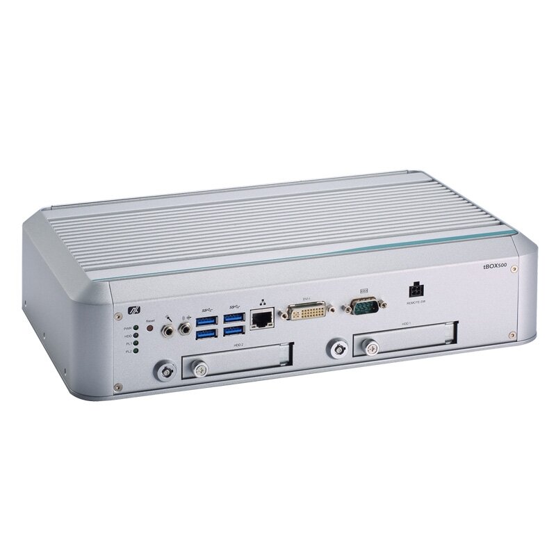 Axiomtek tBOX500-510-FL – įterptinis (embedded) nevetiliuojamas kompiuterissu 7 kartos Intel Core i7/i5/i3 arba Celeron procesoriumi