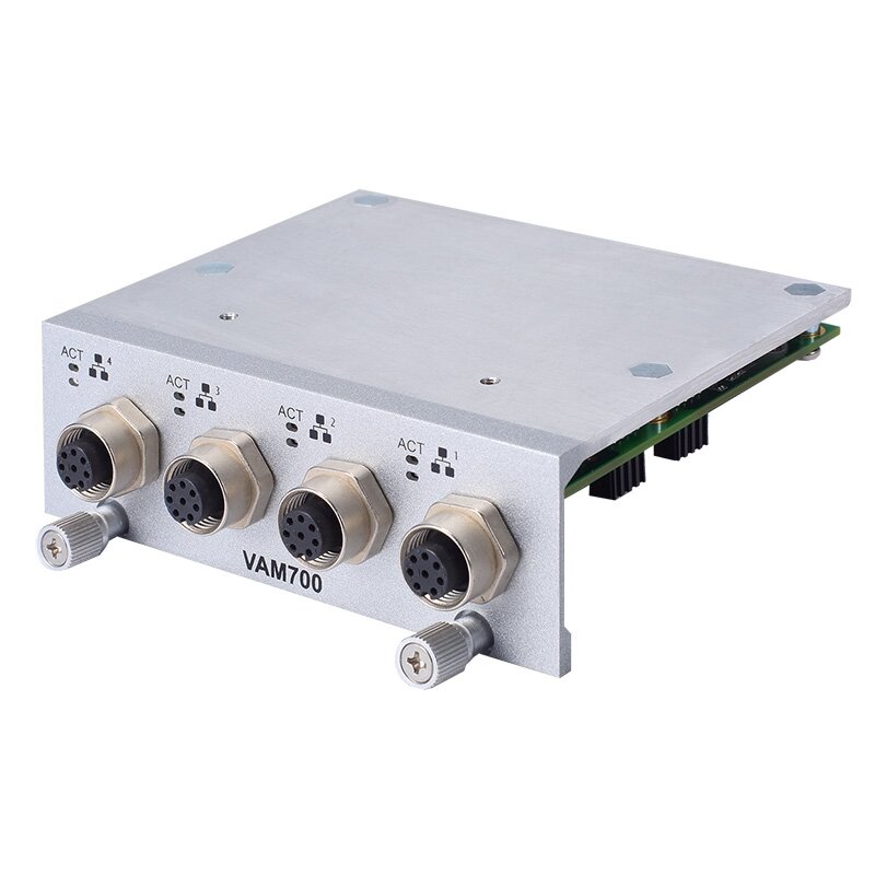 Axiomtek VAM700/VAM701 – papildomas modulis su 4 M12 A kodavimo GbE LAN prievadais (PoE pasirenkamas) Axiomtek VAM700/VAM701 – papildomas modulis su 4 M12 A kodavimo GbE LAN prievadais (PoE pasirenkamas)