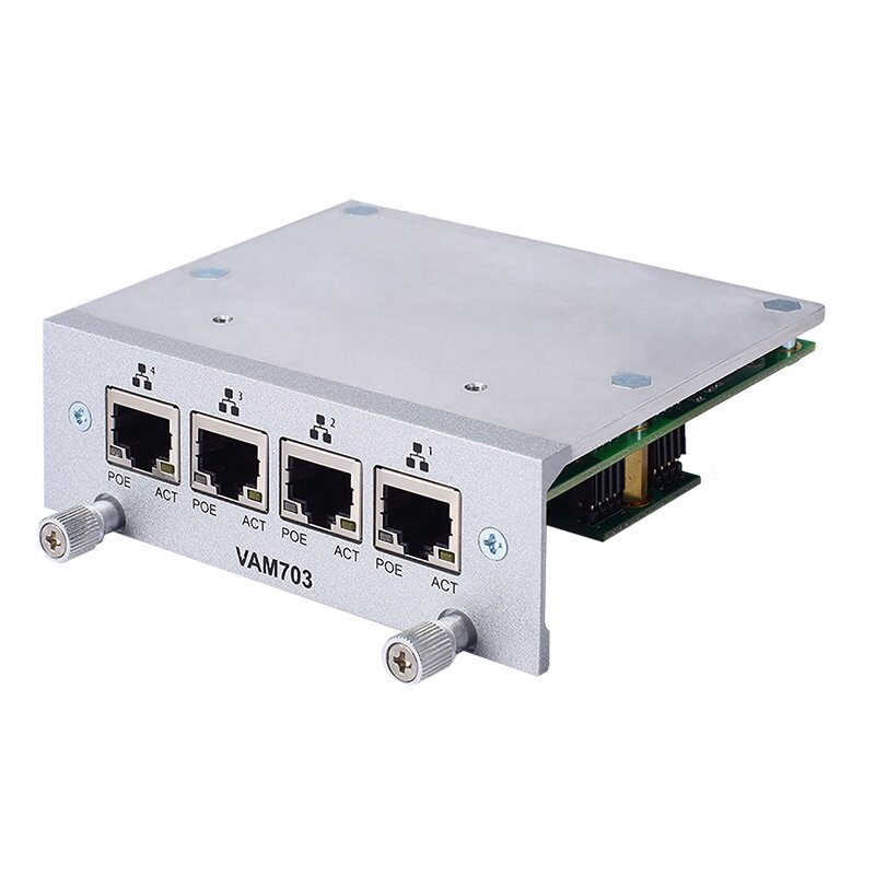 Axiomtek VAM702/VAM703 – papildomas modulis su 4 RJ-45 GbE LAN prievadais (PoE pasirenkamas) 1 Axiomtek VAM702/VAM703 – papildomas modulis su 4 RJ-45 GbE LAN prievadais (PoE pasirenkamas) 1