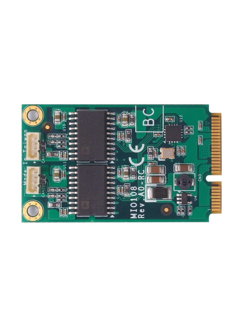 Axiomtek MIO108 – Full-size PCI Express Mini Module with 2 CANBus Axiomtek MIO108 – Full-size PCI Express Mini Module with 2 CANBus
