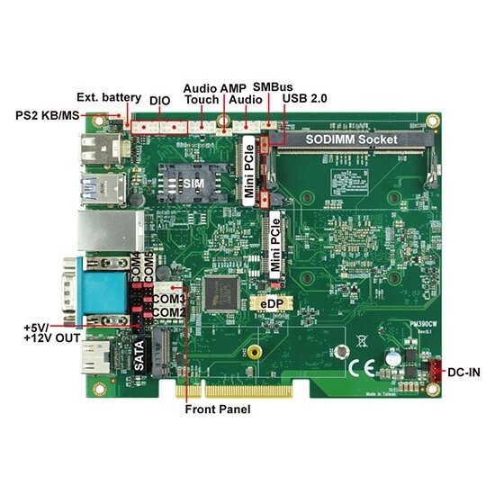 Lex System PM390CW - Picmg CPU plokštė, Intel Apollo Lake, 4 vaizdo išėjimai, 1 X Vga 1 X Hdmi Lan perjungimo plokštės sistemos 3