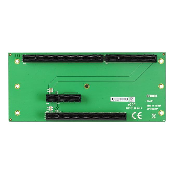 Lex System BPM001 - Riser Card / Backplane plokštė Lex System įterptinėms (Embedded) platformoms, I/O galimybėms praplėsti pramoninėje