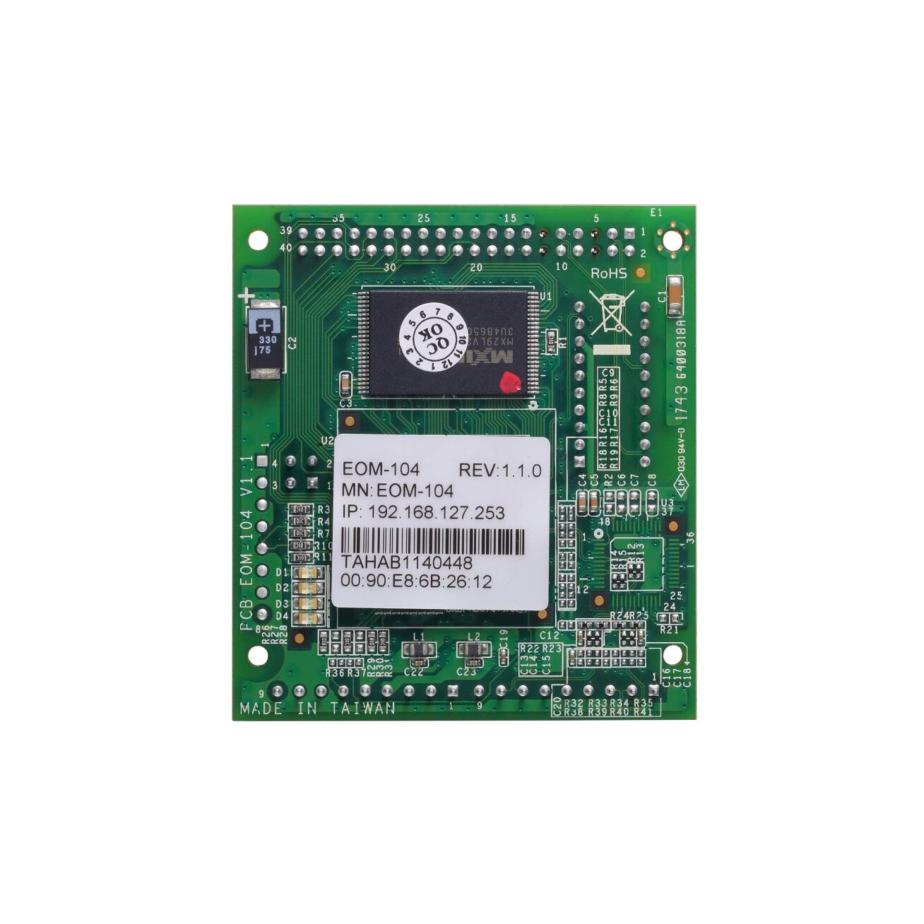 Moxa (EOM-104 20PCS) įterptinis valdomas Ethernet komutatorius modulis, komplektacija: 4 10/100BaseT(X) prievadai, 20 vnt., Darbinė temperatūra: -40...75 °C 2