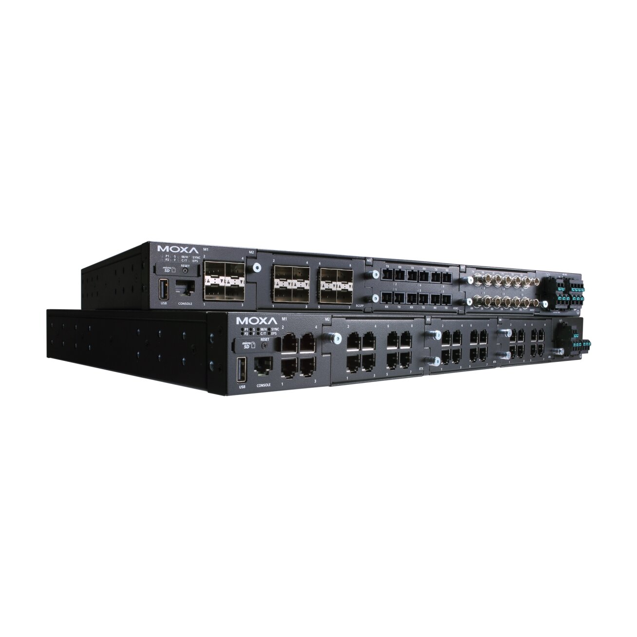 Moxa (RKS-G4028-L3-PoE-4GS-HV-T) 3 lygmens modulinis valdomas Ethernet komutatorius, komplektacija: 4 100/1000BaseSFP prievadai, 3 lizdai Ethernet moduliams, PoE Ethernet modulis palaikomas, 1 galvaniškai atskirtas maitinimo šaltinis (110/220 VAC/VDC), Da 2 Moxa (RKS-G4028-L3-PoE-4GS-HV-T) 3 lygmens modulinis valdomas Ethernet komutatorius, komplektacija: 4 100/1000BaseSFP prievadai, 3 lizdai Ethernet moduliams, PoE Ethernet modulis palaikomas, 1 galvaniškai atskirtas maitinimo šaltinis (110/220 VAC/VDC), Da 2