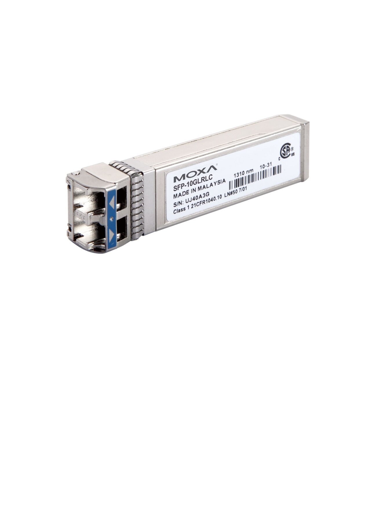 Moxa (SFP-10GSRLC-T) SFP+ module with 1 10GBase-SR port, LC connector for 33m/82m/300m/400m transmission, -40 to 85°C operating temperature 2