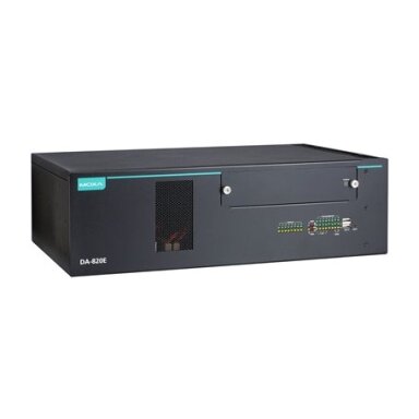 Moxa (DA-820E-C7-L-T) IEC 61850-3 3U Montuojamas į spintą kompiuteris, komplektacija: 13 kartos Intel® Core™ i7-1370PE procesorius, 4 GbE prievadai, 2 RS-232/422/485 nuosekliojo ryšio prievadai, 6 skaitmeniniai įėjimai (DI), 2 skaitmeniniai išėjimai (DO),