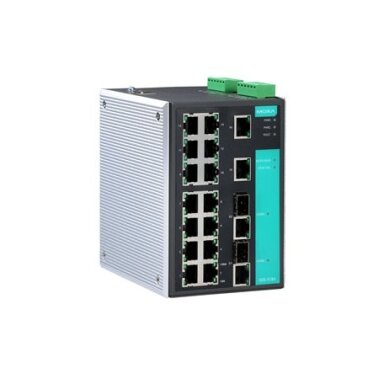 Moxa (EDS-518A-T) valdomas Gigabit Ethernet komutatorius, komplektacija: 16 10/100BaseT(X) prievadai, 2 kombinuotas 10/100/1000BaseT(X) arba 1000BaseSFP lizdai skirta pridedant SFP-1G serija Gigabit Ethernet moduliai, Darbinė temperatūra: -40...75 °C Moxa (EDS-518A-T) valdomas Gigabit Ethernet komutatorius, komplektacija: 16 10/100BaseT(X) prievadai, 2 kombinuotas 10/100/1000BaseT(X) arba 1000BaseSFP lizdai skirta pridedant SFP-1G serija Gigabit Ethernet moduliai, Darbinė temperatūra: -40...75 °C