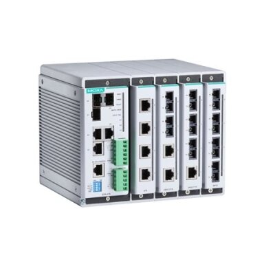 Moxa (EDS-619-T) kompaktiškas valdomas Ethernet komutatorius sistema, komplektacija: 3 10/100/1000BaseT(X) arba 100/1000BaseSFP lizdas kombinuoti prievadai,4 lizdai skirta 4 prievadų Fast Ethernet sąsaja moduliai, skirta a bendras of up į 19 prievadai, Da Moxa (EDS-619-T) kompaktiškas valdomas Ethernet komutatorius sistema, komplektacija: 3 10/100/1000BaseT(X) arba 100/1000BaseSFP lizdas kombinuoti prievadai,4 lizdai skirta 4 prievadų Fast Ethernet sąsaja moduliai, skirta a bendras of up į 19 prievadai, Da