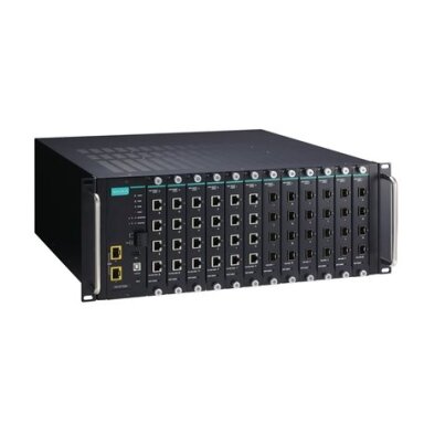 Moxa (ICS-G7750A-2XG-HV-HV) visi prievadai Gigabit, modulinis valdomas Ethernet komutatorius sistema, komplektacija: 2 10GbE SFP+ lizdai, 12 lizdai skirta 4 prievadų Gigabit Ethernet sąsaja moduliai, 2 galvaniškai atskirti maitinimo šaltiniai (85...264 VA Moxa (ICS-G7750A-2XG-HV-HV) visi prievadai Gigabit, modulinis valdomas Ethernet komutatorius sistema, komplektacija: 2 10GbE SFP+ lizdai, 12 lizdai skirta 4 prievadų Gigabit Ethernet sąsaja moduliai, 2 galvaniškai atskirti maitinimo šaltiniai (85...264 VA