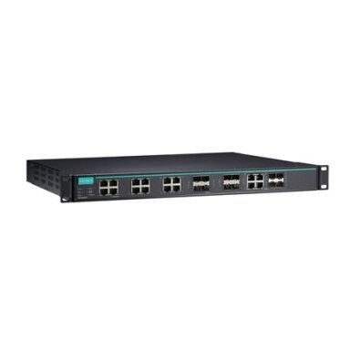 Moxa (IKS-G6824A-8GSFP-4GTXSFP-HV-HV) 3 lygmens visi prievadai Gigabit, valdomas Ethernet komutatorius, komplektacija: 12 10/100/1000BaseT(X) prievadai, 8 100/1000BaseSFP lizdai, 4 10/100/1000BaseT(X) arba 100/1000BaseSFP lizdas kombinuoti prievadai, 2 ga Moxa (IKS-G6824A-8GSFP-4GTXSFP-HV-HV) 3 lygmens visi prievadai Gigabit, valdomas Ethernet komutatorius, komplektacija: 12 10/100/1000BaseT(X) prievadai, 8 100/1000BaseSFP lizdai, 4 10/100/1000BaseT(X) arba 100/1000BaseSFP lizdas kombinuoti prievadai, 2 ga