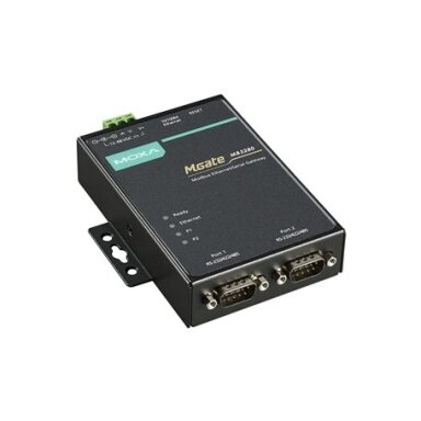 Moxa (MGate MB3280) 2 prievadų standartinis Modbus tinklų sietuvas Moxa (MGate MB3280) 2 prievadų standartinis Modbus tinklų sietuvas