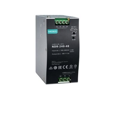 Moxa (NDR-240-48) 240 W/5.0 A DIN bėgelio 48 VDC maitinimo šaltinis, Universalus 90...264 VAC arba 127...370 VDC įėjimas įtampa, Darbinė temperatūra: -20...70 °C Moxa (NDR-240-48) 240 W/5.0 A DIN bėgelio 48 VDC maitinimo šaltinis, Universalus 90...264 VAC arba 127...370 VDC įėjimas įtampa, Darbinė temperatūra: -20...70 °C