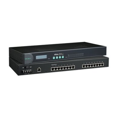 Moxa (NPort 5610-16-48V) 16 prievadų RS-232 Montuojamas į spintą įrenginių serveris su RJ45 jungtys ir 48 VDC maitinimo įėjimas Moxa (NPort 5610-16-48V) 16 prievadų RS-232 Montuojamas į spintą įrenginių serveris su RJ45 jungtys ir 48 VDC maitinimo įėjimas