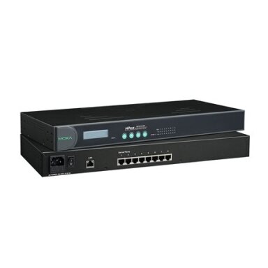 Moxa (NPort 5630-8) 8 prievadų RS-422/485 Montuojamas į spintą įrenginių serveris su RJ45 jungtys ir 100...240 VAC maitinimo įėjimas Moxa (NPort 5630-8) 8 prievadų RS-422/485 Montuojamas į spintą įrenginių serveris su RJ45 jungtys ir 100...240 VAC maitinimo įėjimas