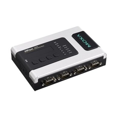 Moxa (NPort 6450-T) 4 prievadų saugus įrenginių serveris, RS-232/422/485 į Ethernet, Darbinė temperatūra: -40...75 °C Moxa (NPort 6450-T) 4 prievadų saugus įrenginių serveris, RS-232/422/485 į Ethernet, Darbinė temperatūra: -40...75 °C