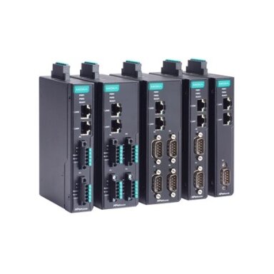 Moxa (NPort IA5450-G2-T) 2 kartos 4 prievadų RS-232/422/485 DIN bėgelio nuosekliojo ryšio įrenginių serveris, komplektacija: 2 RJ45 prievadai, Darbinė temperatūra: -40...75 °C Moxa (NPort IA5450-G2-T) 2 kartos 4 prievadų RS-232/422/485 DIN bėgelio nuosekliojo ryšio įrenginių serveris, komplektacija: 2 RJ45 prievadai, Darbinė temperatūra: -40...75 °C