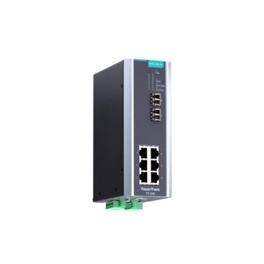 Moxa (PT-508-SS-LC-24) IEC 61850-3 valdomas DIN bėgelio Ethernet komutatorius,, komplektacija: 6 10/100BaseT(X) prievadai ir 2 100BaseFX vienamodis prievadai su LC jungtys, 1 galvaniškai atskirtas maitinimo šaltinis (24 VDC), Darbinė temperatūra: -40...85 Moxa (PT-508-SS-LC-24) IEC 61850-3 valdomas DIN bėgelio Ethernet komutatorius,, komplektacija: 6 10/100BaseT(X) prievadai ir 2 100BaseFX vienamodis prievadai su LC jungtys, 1 galvaniškai atskirtas maitinimo šaltinis (24 VDC), Darbinė temperatūra: -40...85