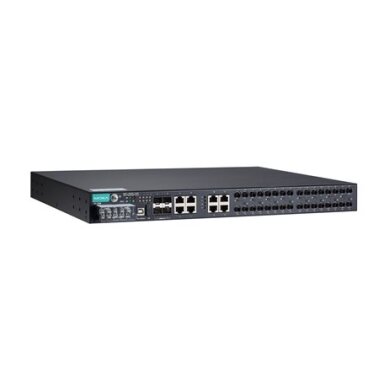 Moxa (PT-7528-16MST-8TX-4GSFP-HV-HV) IEC 61850-3 valdomas Montuojamas į spintą Ethernet komutatorius, komplektacija: 16 100BaseFX prievadai (MST), 8 10/100BaseT(X) prievadai, ir 4 1000BaseSFP prievadai, skirta a bendras of up į 28 prievadai, 2 galvaniškai Moxa (PT-7528-16MST-8TX-4GSFP-HV-HV) IEC 61850-3 valdomas Montuojamas į spintą Ethernet komutatorius, komplektacija: 16 100BaseFX prievadai (MST), 8 10/100BaseT(X) prievadai, ir 4 1000BaseSFP prievadai, skirta a bendras of up į 28 prievadai, 2 galvaniškai