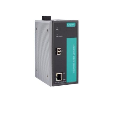 Moxa (PTC-101-M-LC-LV) pramoninis 10/100BaseT(X) į 100BaseFX medijos keitiklis, daugiamodis su LC jungtis, dvigubas rezervinis maitinimas įėjimai (20...70 VDC), Darbinė temperatūra: -40...85 °C Moxa (PTC-101-M-LC-LV) pramoninis 10/100BaseT(X) į 100BaseFX medijos keitiklis, daugiamodis su LC jungtis, dvigubas rezervinis maitinimas įėjimai (20...70 VDC), Darbinė temperatūra: -40...85 °C