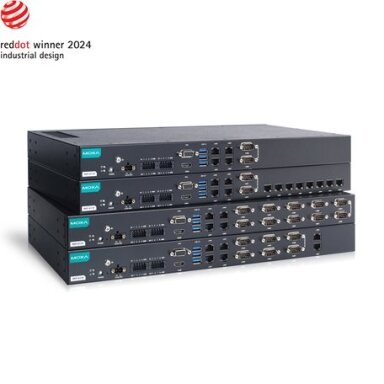 Moxa (RKP-A110-E2-8C-T) Montuojamas į spintą 1U kompiuteris, komplektacija: Intel Atom® x6211E procesorius, 4 LAN prievadai, 10 nuosekliojo ryšio prievadai, 8 skaitmeniniai įėjimai (DI), 8 skaitmeniniai išėjimai (DO), 3 USB 3.0 prievadai, 1 VGA prievadas,