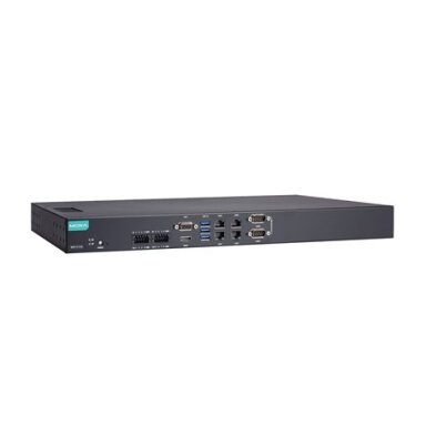 Moxa (RKP-C110-C7-2HV-T) Montuojamas į spintą 1U kompiuteris, komplektacija: Intel® Core™ i7-185G7E procesorius, 4 LAN prievadai, 2 nuosekliojo ryšio prievadai, 8 skaitmeniniai įėjimai (DI), 8 skaitmeniniai išėjimai (DO), 3 USB 3.0 prievadai, 1 VGA prieva