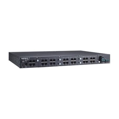 Moxa (RKS-G4028-L3-4GT-2LV-T) 3 lygmens modulinis valdomas Ethernet komutatorius, komplektacija: 4 10/100/1000BaseT(X) prievadai, 3 lizdai Ethernet moduliams, 2 galvaniškai atskirti maitinimo šaltiniai (24/48 VDC), Darbinė temperatūra: -40...75 °C Moxa (RKS-G4028-L3-4GT-2LV-T) 3 lygmens modulinis valdomas Ethernet komutatorius, komplektacija: 4 10/100/1000BaseT(X) prievadai, 3 lizdai Ethernet moduliams, 2 galvaniškai atskirti maitinimo šaltiniai (24/48 VDC), Darbinė temperatūra: -40...75 °C